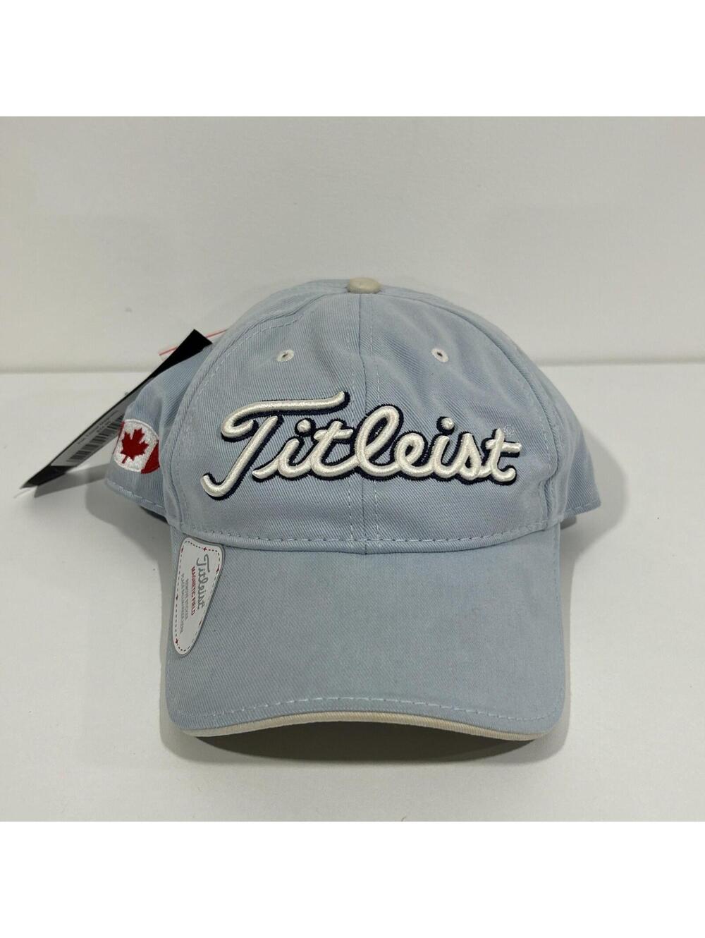 Titleist Golf Hat Light Blue Adjustable Cap Canada Flag Ball Marker New